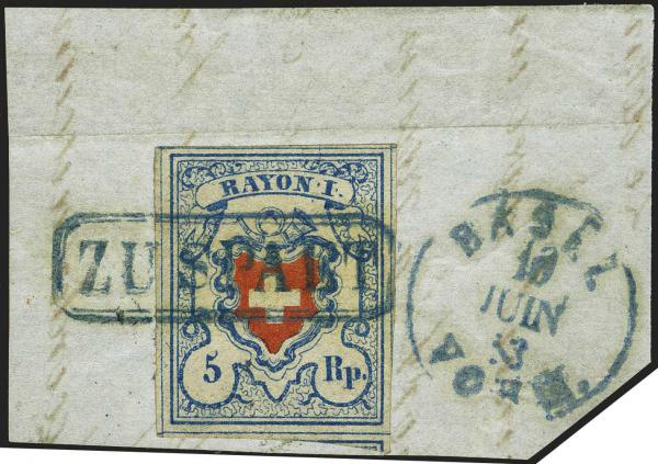 Lot 7027 - Switzerland rayon i light blue -  Corinphila Auction AG Day 5- Schweiz - Die Sammlung Erivan (Teil 1), Die Sammlung Jack Luder (Teil 5), Schweiz & Liechtenstein