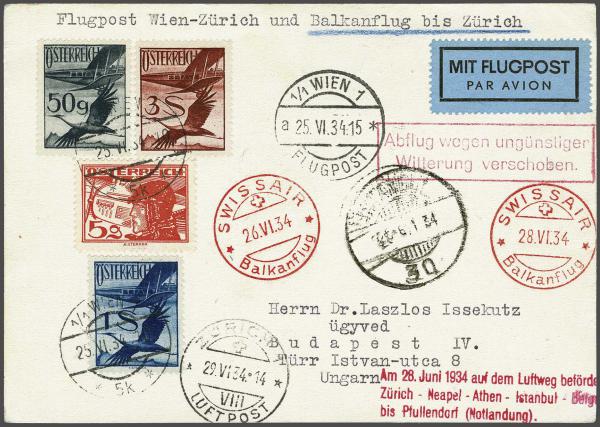 Lot 8361 - Switzerland airmail - Corinphila Auction AG Day 4- Europe & Overseas, Zeppelin-Mail, Die Sammlung Erivan (Part I), Schweiz & Liechtenstein Lot 8361 - Switzerland airmail - Corinphila Auction AG Day 4- Europe & Overseas, Zeppelin-Mail, Die Sammlung Erivan (Part I), Schweiz & Liechtenstein