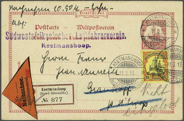 Lot 2406 - germany south west africa - Corinphila Auction AG Day 4- Europe & Overseas, Zeppelin-Mail, Die Sammlung Erivan (Part I), Schweiz & Liechtenstein Lot 2406 - germany south west africa - Corinphila Auction AG Day 4- Europe & Overseas, Zeppelin-Mail, Die Sammlung Erivan (Part I), Schweiz & Liechtenstein