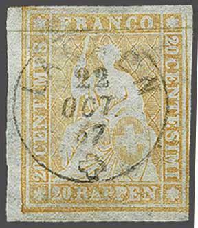 Lot 7236 - Switzerland Sitting Helvetia imperf. 'Strubel' - Corinphila Auction AG Day 5- Schweiz - Die Sammlung Erivan (Teil 1), Die Sammlung Jack Luder (Teil 5), Schweiz & Liechtenstein Lot 7236 - Switzerland Sitting Helvetia imperf. 'Strubel' - Corinphila Auction AG Day 5- Schweiz - Die Sammlung Erivan (Teil 1), Die Sammlung Jack Luder (Teil 5), Schweiz & Liechtenstein