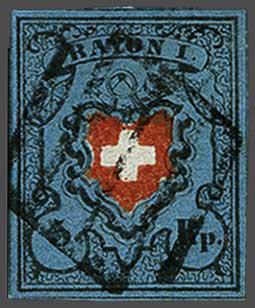 Lot 7330 - Switzerland Rayon I darkblue -  Corinphila Auction AG Day 5- Schweiz - Die Sammlung Erivan (Teil 1), Die Sammlung Jack Luder (Teil 5), Schweiz & Liechtenstein