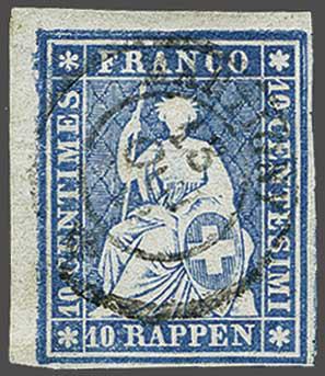 Lot 7223 - Switzerland Sitting Helvetia imperf. 'Strubel' - Corinphila Auction AG Day 5- Schweiz - Die Sammlung Erivan (Teil 1), Die Sammlung Jack Luder (Teil 5), Schweiz & Liechtenstein Lot 7223 - Switzerland Sitting Helvetia imperf. 'Strubel' - Corinphila Auction AG Day 5- Schweiz - Die Sammlung Erivan (Teil 1), Die Sammlung Jack Luder (Teil 5), Schweiz & Liechtenstein