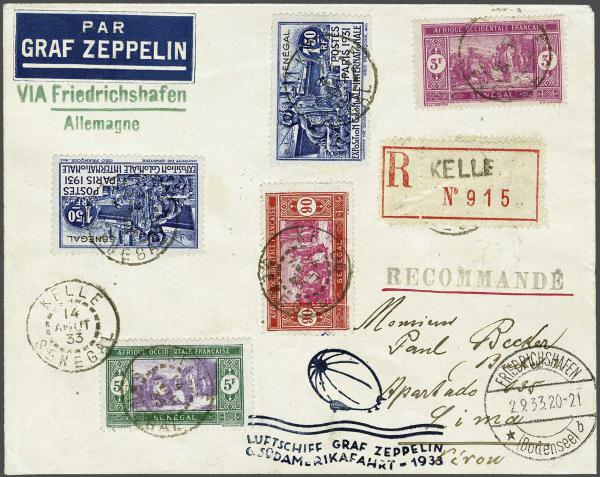 Lot 5138 - french colonies senegal -  Corinphila Auction AG Day 4- Europe & Overseas, Zeppelin-Mail, Die Sammlung Erivan (Part I), Schweiz & Liechtenstein