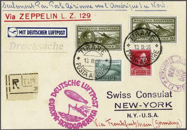 Lot 5105 - europe Albania -  Corinphila Auction AG Day 4- Europe & Overseas, Zeppelin-Mail, Die Sammlung Erivan (Part I), Schweiz & Liechtenstein