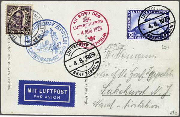 Lot 5040 - germany zeppelin mail -  Corinphila Auction AG Day 4- Europe & Overseas, Zeppelin-Mail, Die Sammlung Erivan (Part I), Schweiz & Liechtenstein