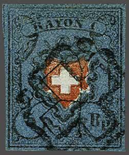 Lot 7328 - Switzerland Rayon I darkblue -  Corinphila Auction AG Day 5- Schweiz - Die Sammlung Erivan (Teil 1), Die Sammlung Jack Luder (Teil 5), Schweiz & Liechtenstein