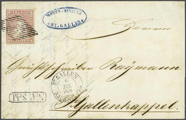 Lot 7440 - Switzerland Sitting Helvetia imperf. 'Strubel' -  Corinphila Auction AG Day 5- Schweiz - Die Sammlung Erivan (Teil 1), Die Sammlung Jack Luder (Teil 5), Schweiz & Liechtenstein