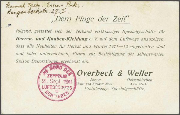 Lot 5017 - germany zeppelin mail -  Corinphila Auction AG Day 4- Europe & Overseas, Zeppelin-Mail, Die Sammlung Erivan (Part I), Schweiz & Liechtenstein