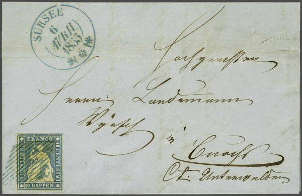 Lot 7436 - Switzerland Sitting Helvetia imperf. 'Strubel' -  Corinphila Auction AG Day 5- Schweiz - Die Sammlung Erivan (Teil 1), Die Sammlung Jack Luder (Teil 5), Schweiz & Liechtenstein