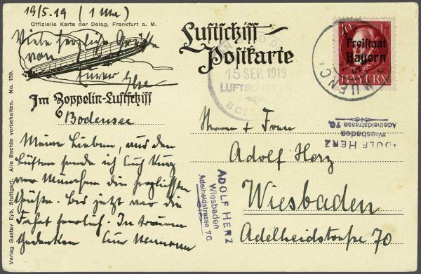 Lot 5030 - germany zeppelin mail -  Corinphila Auction AG Day 4- Europe & Overseas, Zeppelin-Mail, Die Sammlung Erivan (Part I), Schweiz & Liechtenstein