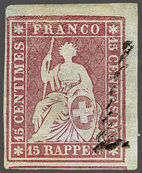 Lot 7209 - Switzerland Sitting Helvetia imperf. 'Strubel' - Corinphila Auction AG Day 5- Schweiz - Die Sammlung Erivan (Teil 1), Die Sammlung Jack Luder (Teil 5), Schweiz & Liechtenstein Lot 7209 - Switzerland Sitting Helvetia imperf. 'Strubel' - Corinphila Auction AG Day 5- Schweiz - Die Sammlung Erivan (Teil 1), Die Sammlung Jack Luder (Teil 5), Schweiz & Liechtenstein