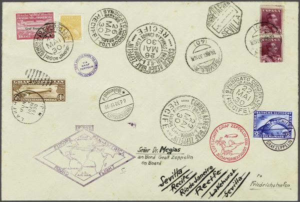 Lot 5054 - germany zeppelin mail -  Corinphila Auction AG Day 4- Europe & Overseas, Zeppelin-Mail, Die Sammlung Erivan (Part I), Schweiz & Liechtenstein