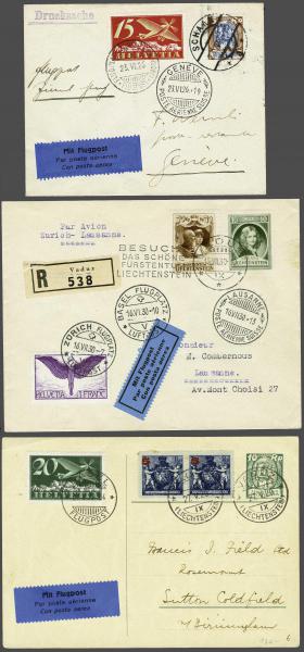 Lot 8409 - europe Liechtenstein - Corinphila Auction AG Day 4- Europe & Overseas, Zeppelin-Mail, Die Sammlung Erivan (Part I), Schweiz & Liechtenstein Lot 8409 - europe Liechtenstein - Corinphila Auction AG Day 4- Europe & Overseas, Zeppelin-Mail, Die Sammlung Erivan (Part I), Schweiz & Liechtenstein