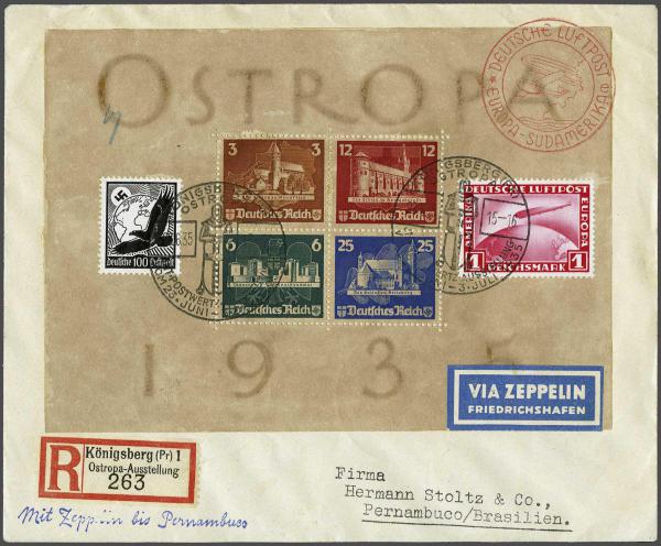 Lot 5096 - germany zeppelin mail -  Corinphila Auction AG Day 4- Europe & Overseas, Zeppelin-Mail, Die Sammlung Erivan (Part I), Schweiz & Liechtenstein