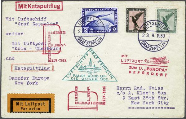 Lot 5075 - germany zeppelin mail -  Corinphila Auction AG Day 4- Europe & Overseas, Zeppelin-Mail, Die Sammlung Erivan (Part I), Schweiz & Liechtenstein