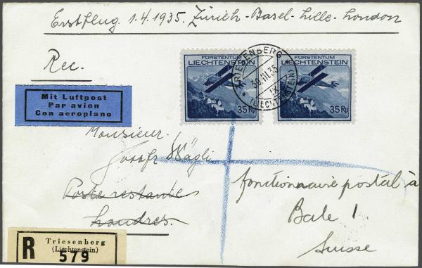 Lot 8328 - europe Liechtenstein - Corinphila Auction AG Day 4- Europe & Overseas, Zeppelin-Mail, Die Sammlung Erivan (Part I), Schweiz & Liechtenstein Lot 8328 - europe Liechtenstein - Corinphila Auction AG Day 4- Europe & Overseas, Zeppelin-Mail, Die Sammlung Erivan (Part I), Schweiz & Liechtenstein