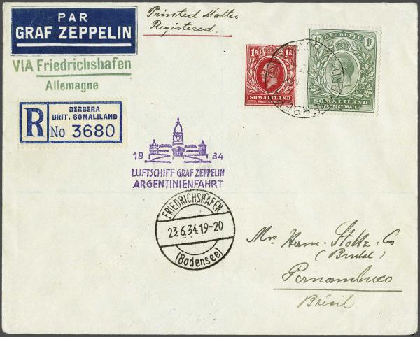 Lot 5146 - brit. colonies Brit. Somaliland -  Corinphila Auction AG Day 4- Europe & Overseas, Zeppelin-Mail, Die Sammlung Erivan (Part I), Schweiz & Liechtenstein