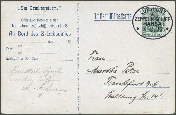 Lot 5024 - germany zeppelin mail -  Corinphila Auction AG Day 4- Europe & Overseas, Zeppelin-Mail, Die Sammlung Erivan (Part I), Schweiz & Liechtenstein