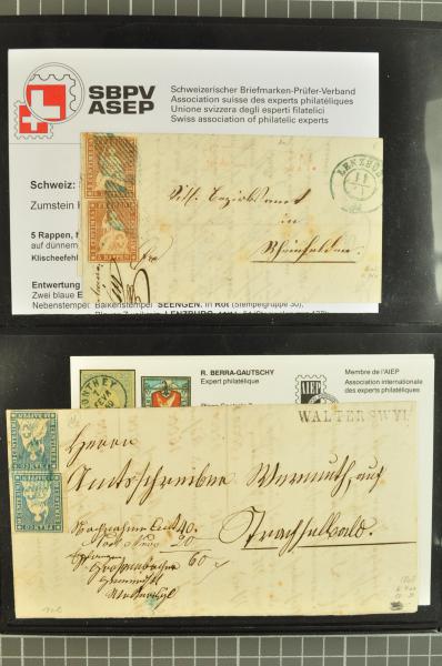 Lot 8443 - Switzerland Sitting Helvetia imperf. 'Strubel' -  Corinphila Auction AG Day 4- Europe & Overseas, Zeppelin-Mail, Die Sammlung Erivan (Part I), Schweiz & Liechtenstein