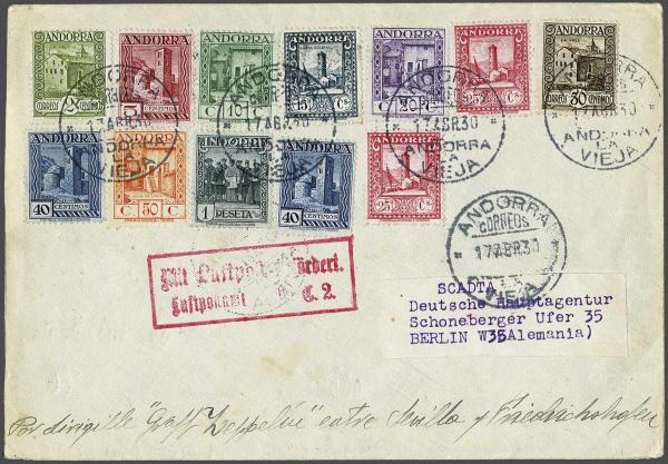 Lot 5115 - europe spanish andorra - Corinphila Auction AG Day 4- Europe & Overseas, Zeppelin-Mail, Die Sammlung Erivan (Part I), Schweiz & Liechtenstein Lot 5115 - europe spanish andorra - Corinphila Auction AG Day 4- Europe & Overseas, Zeppelin-Mail, Die Sammlung Erivan (Part I), Schweiz & Liechtenstein