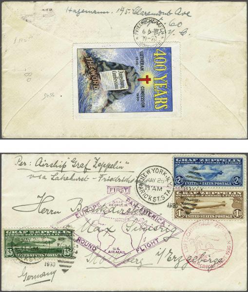 Lot 5068 - Overseas usa -  Corinphila Auction AG Day 4- Europe & Overseas, Zeppelin-Mail, Die Sammlung Erivan (Part I), Schweiz & Liechtenstein