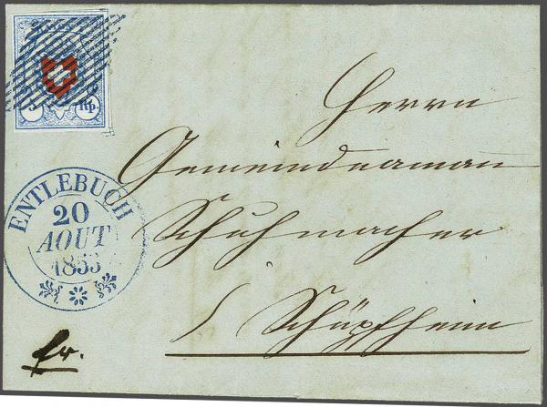 Lot 7413 - Switzerland rayon i light blue -  Corinphila Auction AG Day 5- Schweiz - Die Sammlung Erivan (Teil 1), Die Sammlung Jack Luder (Teil 5), Schweiz & Liechtenstein