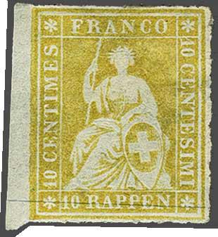Lot 7427 - Switzerland Sitting Helvetia imperf. 'Strubel' -  Corinphila Auction AG Day 5- Schweiz - Die Sammlung Erivan (Teil 1), Die Sammlung Jack Luder (Teil 5), Schweiz & Liechtenstein