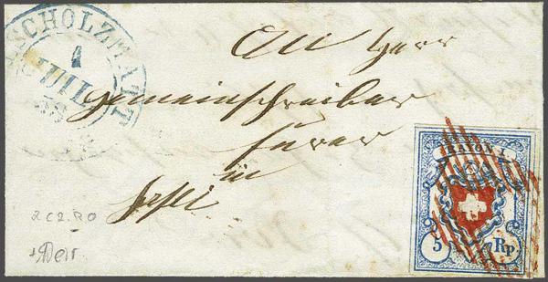 Lot 7412 - Switzerland rayon i light blue -  Corinphila Auction AG Day 5- Schweiz - Die Sammlung Erivan (Teil 1), Die Sammlung Jack Luder (Teil 5), Schweiz & Liechtenstein