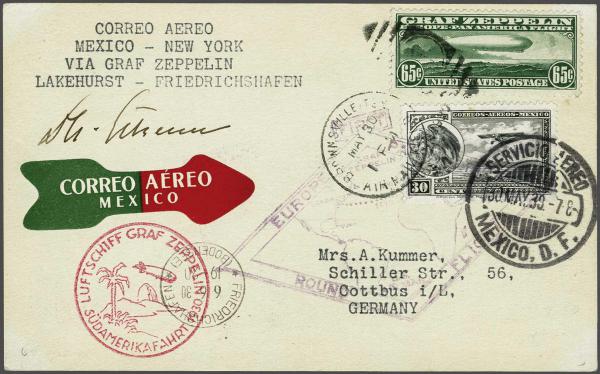 Lot 5071 - Overseas Mexico -  Corinphila Auction AG Day 4- Europe & Overseas, Zeppelin-Mail, Die Sammlung Erivan (Part I), Schweiz & Liechtenstein