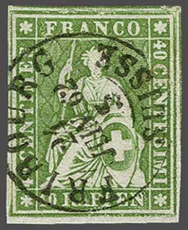 Lot 7247 - Switzerland Sitting Helvetia imperf. 'Strubel' - Corinphila Auction AG Day 5- Schweiz - Die Sammlung Erivan (Teil 1), Die Sammlung Jack Luder (Teil 5), Schweiz & Liechtenstein Lot 7247 - Switzerland Sitting Helvetia imperf. 'Strubel' - Corinphila Auction AG Day 5- Schweiz - Die Sammlung Erivan (Teil 1), Die Sammlung Jack Luder (Teil 5), Schweiz & Liechtenstein