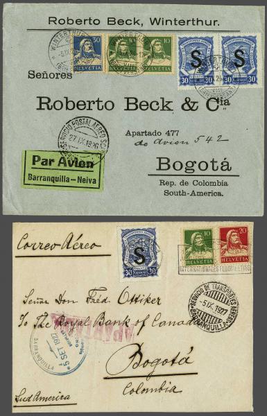 Lot 8369 - Overseas Scadta Consular mail - Corinphila Auction AG Day 4- Europe & Overseas, Zeppelin-Mail, Die Sammlung Erivan (Part I), Schweiz & Liechtenstein Lot 8369 - Overseas Scadta Consular mail - Corinphila Auction AG Day 4- Europe & Overseas, Zeppelin-Mail, Die Sammlung Erivan (Part I), Schweiz & Liechtenstein