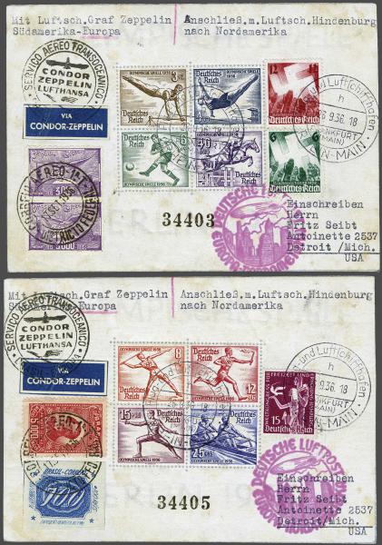 Lot 5106 - germany zeppelin mail -  Corinphila Auction AG Day 4- Europe & Overseas, Zeppelin-Mail, Die Sammlung Erivan (Part I), Schweiz & Liechtenstein