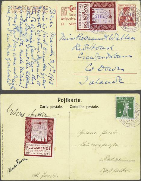 Lot 8285 - Switzerland airmail - Corinphila Auction AG Day 4- Europe & Overseas, Zeppelin-Mail, Die Sammlung Erivan (Part I), Schweiz & Liechtenstein Lot 8285 - Switzerland airmail - Corinphila Auction AG Day 4- Europe & Overseas, Zeppelin-Mail, Die Sammlung Erivan (Part I), Schweiz & Liechtenstein