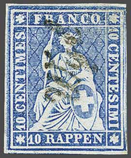 Lot 7220 - Switzerland Sitting Helvetia imperf. 'Strubel' - Corinphila Auction AG Day 5- Schweiz - Die Sammlung Erivan (Teil 1), Die Sammlung Jack Luder (Teil 5), Schweiz & Liechtenstein Lot 7220 - Switzerland Sitting Helvetia imperf. 'Strubel' - Corinphila Auction AG Day 5- Schweiz - Die Sammlung Erivan (Teil 1), Die Sammlung Jack Luder (Teil 5), Schweiz & Liechtenstein