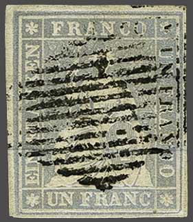 Lot 7448 - Switzerland Sitting Helvetia imperf. 'Strubel' -  Corinphila Auction AG Day 5- Schweiz - Die Sammlung Erivan (Teil 1), Die Sammlung Jack Luder (Teil 5), Schweiz & Liechtenstein