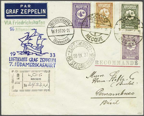 Lot 5183 - Overseas Saudi Arabia - Corinphila Auction AG Day 4- Europe & Overseas, Zeppelin-Mail, Die Sammlung Erivan (Part I), Schweiz & Liechtenstein Lot 5183 - Overseas Saudi Arabia - Corinphila Auction AG Day 4- Europe & Overseas, Zeppelin-Mail, Die Sammlung Erivan (Part I), Schweiz & Liechtenstein