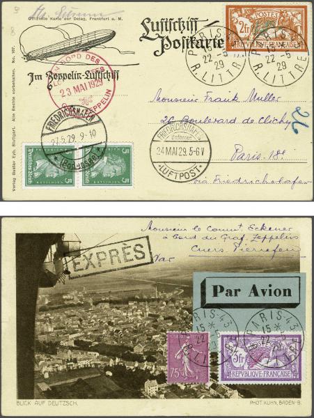 Lot 5038 - germany zeppelin mail -  Corinphila Auction AG Day 4- Europe & Overseas, Zeppelin-Mail, Die Sammlung Erivan (Part I), Schweiz & Liechtenstein