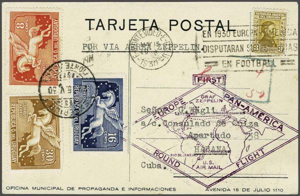 Lot 5062 - Overseas Uruguay -  Corinphila Auction AG Day 4- Europe & Overseas, Zeppelin-Mail, Die Sammlung Erivan (Part I), Schweiz & Liechtenstein