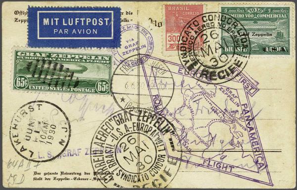 Lot 5058 - Overseas brasil -  Corinphila Auction AG Day 4- Europe & Overseas, Zeppelin-Mail, Die Sammlung Erivan (Part I), Schweiz & Liechtenstein