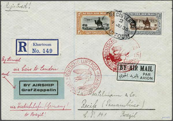 Lot 5154 - brit. colonies sudan -  Corinphila Auction AG Day 4- Europe & Overseas, Zeppelin-Mail, Die Sammlung Erivan (Part I), Schweiz & Liechtenstein