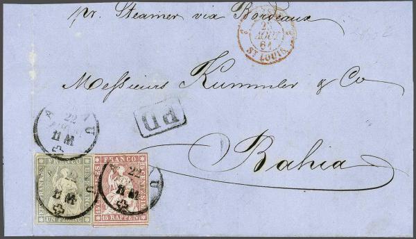 Lot 7452 - Switzerland Sitting Helvetia imperf. 'Strubel' -  Corinphila Auction AG Day 5- Schweiz - Die Sammlung Erivan (Teil 1), Die Sammlung Jack Luder (Teil 5), Schweiz & Liechtenstein