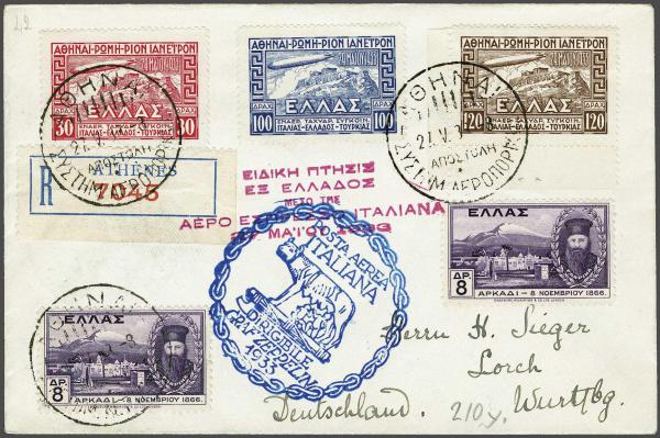 Lot 5143 - europe Greece -  Corinphila Auction AG Day 4- Europe & Overseas, Zeppelin-Mail, Die Sammlung Erivan (Part I), Schweiz & Liechtenstein