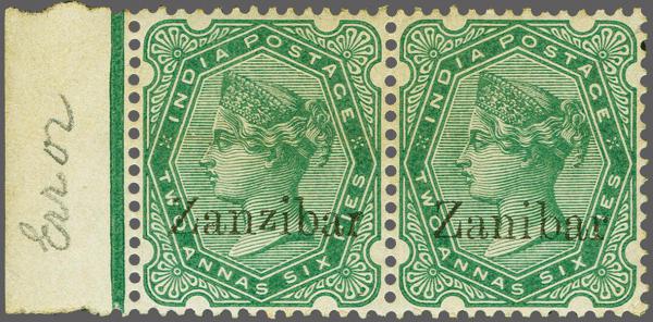 Lot 6617 - brit. colonies sansibar -  Corinphila Auction AG Corinphila Auction 291-297 Day 1