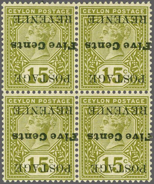 Lot 6212 - brit. colonies Ceylon -  Corinphila Auction AG Corinphila Auction 291-297 Day 1