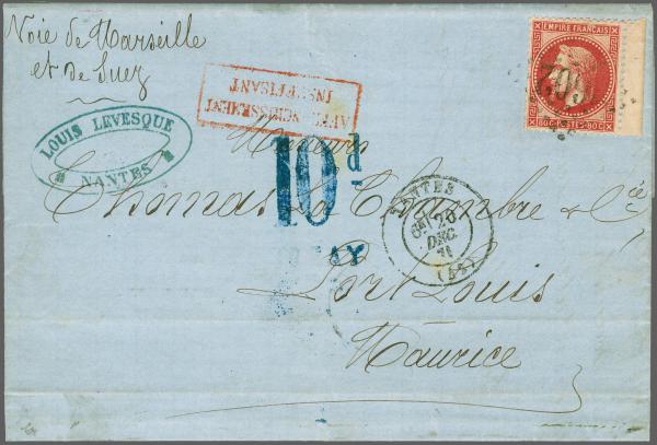 Lot 215 - brit. colonies Mauritius - Corinphila Auction AG Corinphila Auction 291-297 Day 1 Lot 215 - brit. colonies Mauritius - Corinphila Auction AG Corinphila Auction 291-297 Day 1